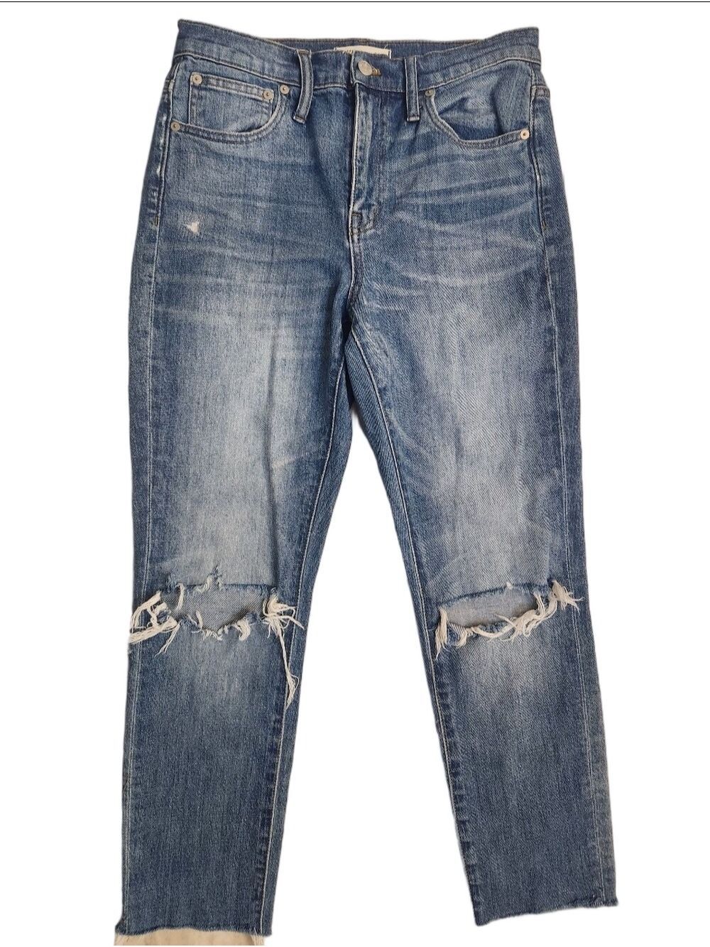 Madewell, The High-Rise Slim Boyjean, Size 26, distressed jeans ripped knee